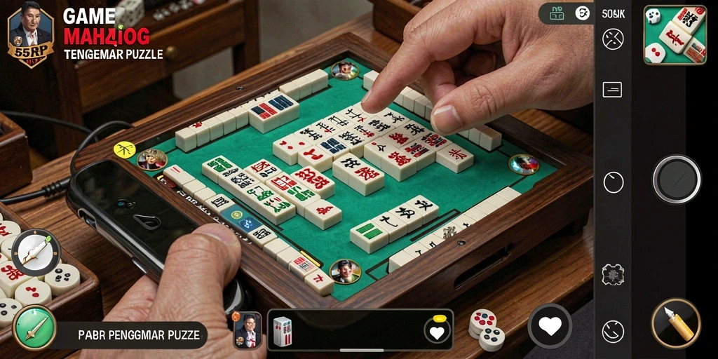 Screenshot gameplay 55RP menunjukkan serunya permainan Mahjong.