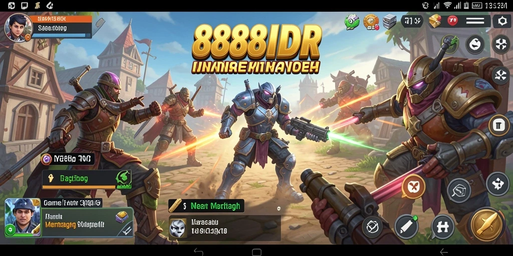 Tampilan layar permainan 888IDR menunjukkan pertarungan strategis yang seru.
