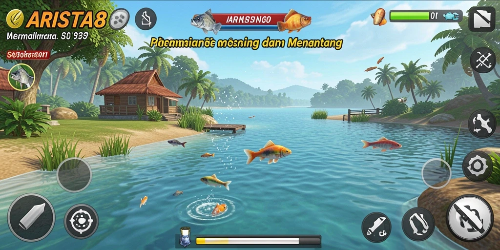 Tampilan gameplay memancing yang seru di ARISTA88.