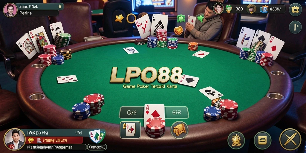Screenshot utama LPO88 menampilkan gameplay Poker yang mendebarkan.