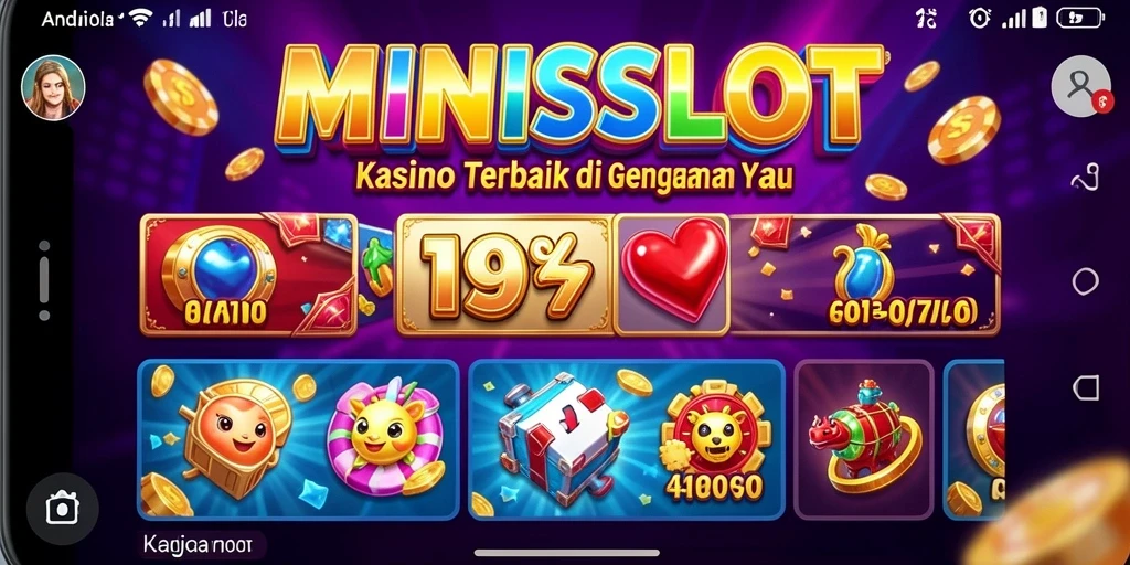 Tampilan menakjubkan dari gameplay Kasino MINISLOT saat putaran dimulai.