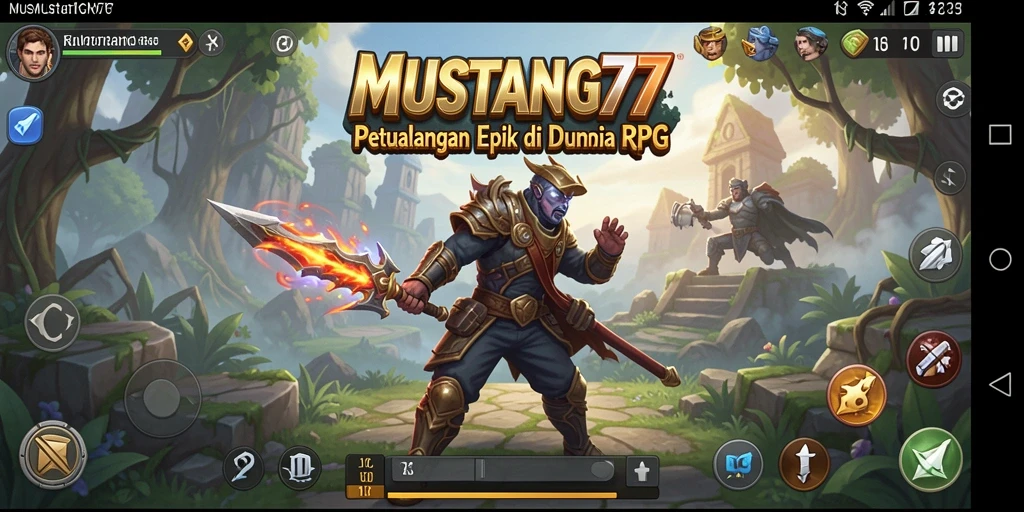 Tampilan gameplay epik dari MUSTANG77 dengan aksi RPG yang mendebarkan.