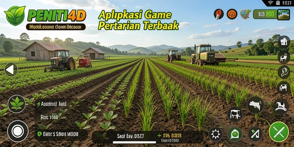Tampilan gameplay PENITI4D yang menakjubkan dengan aktivitas bertani.