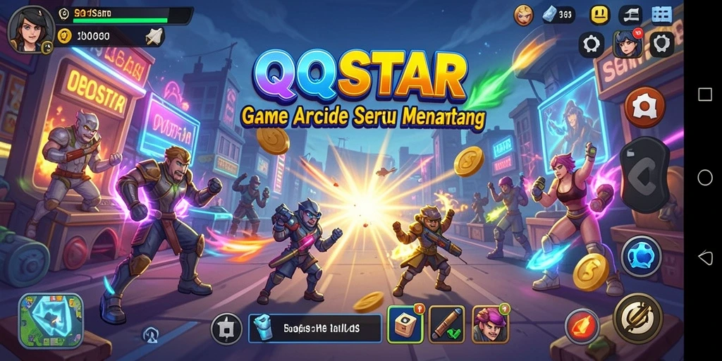 Tampilan gameplay QQSTAR yang penuh aksi dan tantangan.