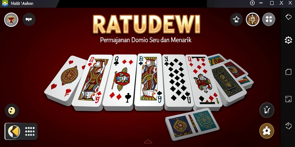 Tampilan menarik dari gameplay RATUDEWI yang menampilkan papan Domino.