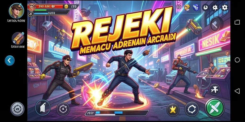 Tampilan screenshot REJEKI menyajikan aksi seru dalam gameplay Arcade.