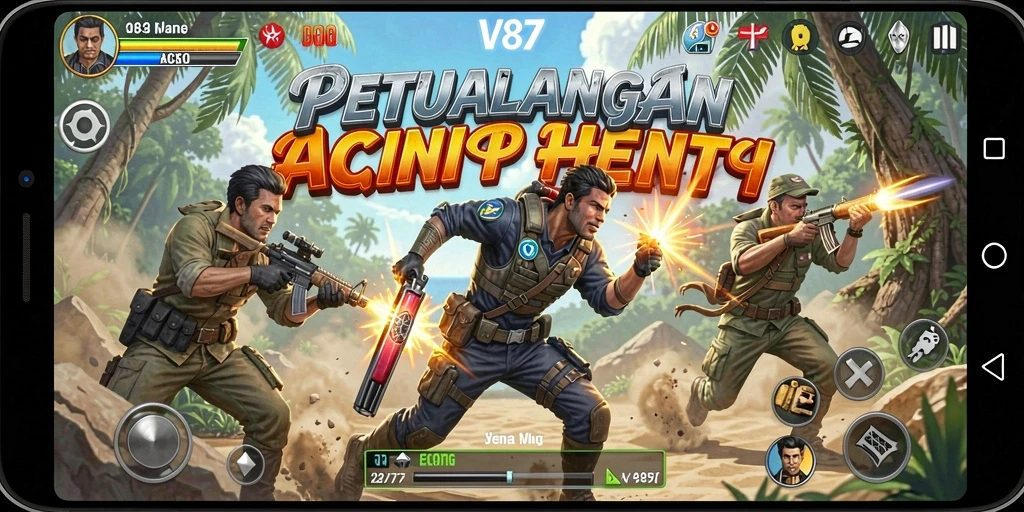 Gameplay V87 yang intens dan penuh aksi.