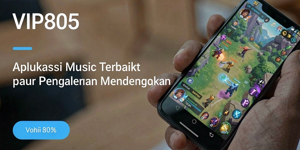 Screenshot menunjukkan antarmuka pengguna VIP805 saat menikmati musik.